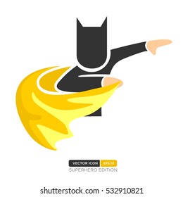 Superhero Silhouette Vector with Bat Character. Act position with wing. Vector Illustration eps.10