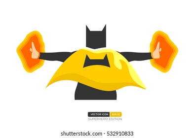 Superhero Silhouette Vector with Bat Character.Release the power act. Vector Illustration eps.10