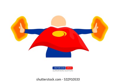 Superhero Silhouette Vector Character in Blue and red Color. Release the Power. Vector Illustration eps.10