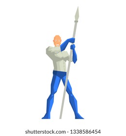 Superhero with a Spear Vector Illustration