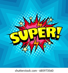 Superhero speech bubble, joyful expression, comic book style