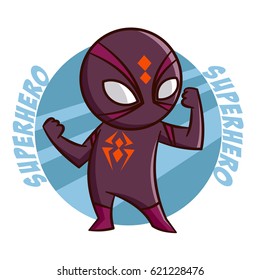 Superhero Spider Sticker Vector Illustration