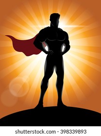 Superhero Standing with Pride and Confident Silhouette