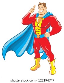 superhero standing salute with muscle body