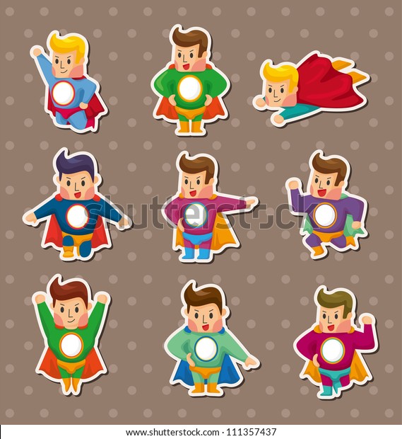 Superhero Stickers Stock Vector (Royalty Free) 111357437