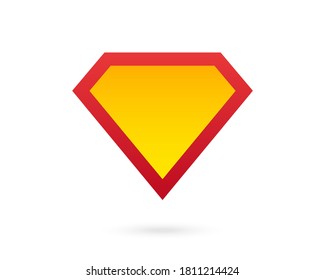 Símbolo de superhéroe. Concepto de superpotencia. Bandera en blanco aislada en un fondo blanco. Ilustración del vector