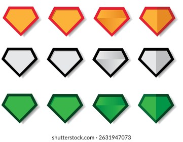 Superhero symbol. Superpower concept. Blank badge isolated on a white background. Vector illustration