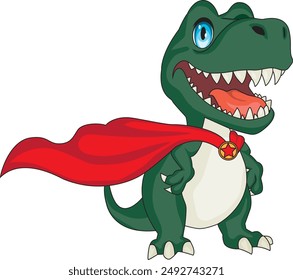 Superhero T Rex Dinosaur Tyrannosaurus With Red Cape