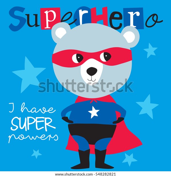 Superhero Teddy Bear Animal Vector Illustration Stock Vector (Royalty ...