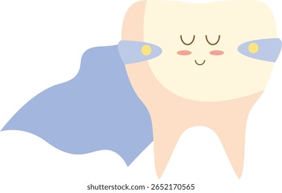 Dente do super-herói com ilustração do cabo