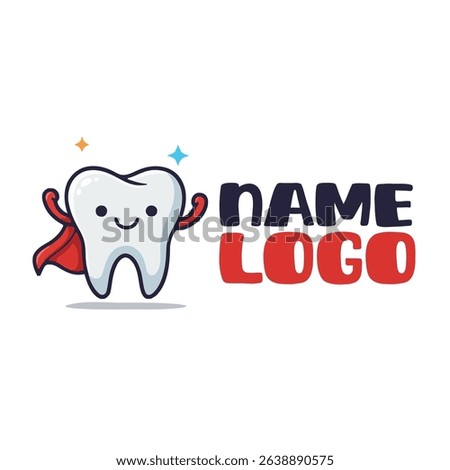 Superhero Tooth Character Logo Design for Dental Clinic or Pediatric Dentistry Practice