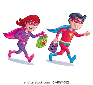 Superhero Trick or Treaters