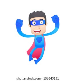 superhero in various poses for use in advertising, presentations, brochures, blogs, documents and forms, etc.