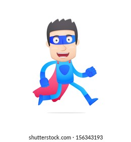 superhero in various poses for use in advertising, presentations, brochures, blogs, documents and forms, etc.