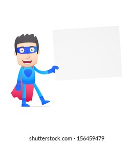 superhero in various poses for use in advertising, presentations, brochures, blogs, documents and forms, etc.