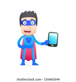 superhero in various poses for use in advertising, presentations, brochures, blogs, documents and forms, etc.