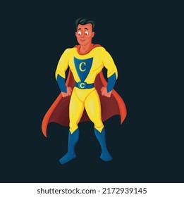 Superhero vector art with black background