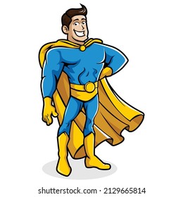 Superhero vector character illustration posing