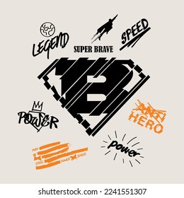 Vector de superhéroe. gráfico para camisetas y otros impresos y web