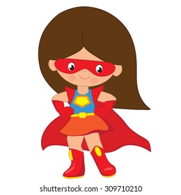 Superhero Girl Vector Illustration Stock Vector (Royalty Free) 413531656