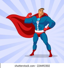 Superhero. Vector illustration on a background