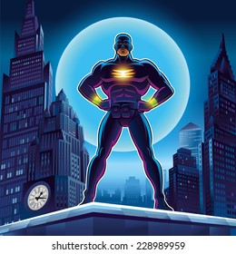 Superhero. Vector illustration on a background