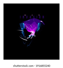superhero in war flat logo concept