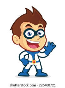 Superhero waving