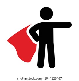 Superhero Wear Red Cape Standing Vector Stock Vector (Royalty Free ...