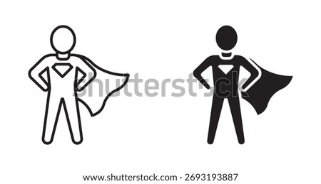 superhero wearing cape icon , vector illustration .