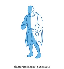 superhero wearing suit cape boots default image