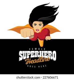 Superhero woman background EPS 10 vector.