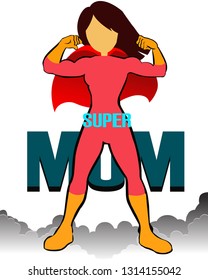 Superhero woman Showing Her Muscles