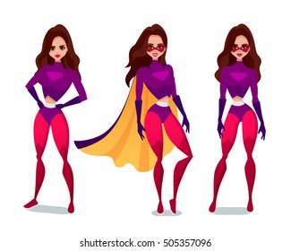Superhero woman.Female cartoon character