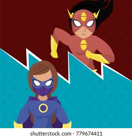 Superhero womens cartoon