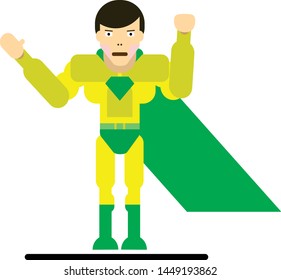 Superhero in yellow and green