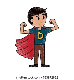 Superhero young man cartoon