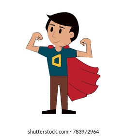 Superhero young man cartoon