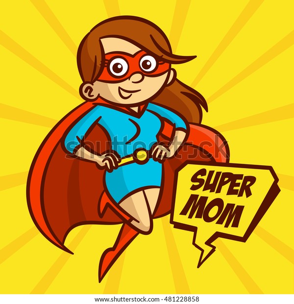 Superheroes Super Mom Family Vector Illustration Stock Vector Royalty Free