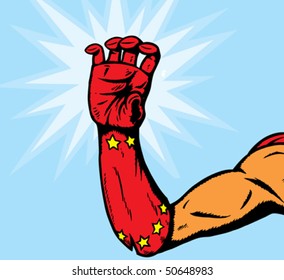 Superheroine hand can be holding anything.