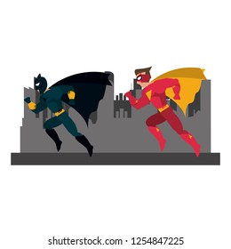 Superheros couple characters