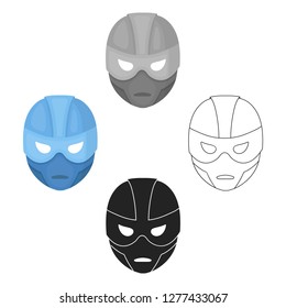 Superhero's helmet icon in cartoon style isolated on white background. Superhero's mask symbol stock vector illustration.