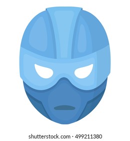 Superhero's helmet icon in cartoon style isolated on white background. Superhero's mask symbol stock vector illustration.