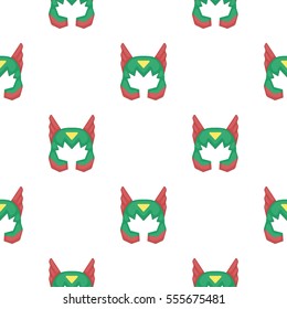Superhero's helmet icon in cartoon style isolated on white background. Superhero's mask pattern stock vector illustration.