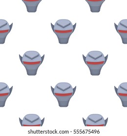 Superhero's helmet icon in cartoon style isolated on white background. Superhero's mask pattern stock vector illustration.