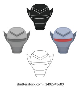 Superhero's helmet icon in cartoon,black style isolated on white background. Superhero's mask symbol stock vector illustration.