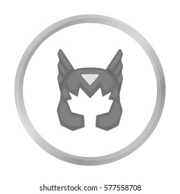 Superhero's helmet icon in monochrome style isolated on white background. Superhero's mask symbol stock vector illustration.