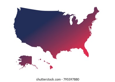 SUPERHigh Detail of US Map Gradient Vector 