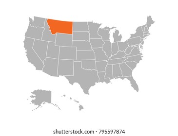 SUPERHigh Detail of US Map Vector with Zoning Color Area (Alto detalle del vector de mapa de EE.UU. con área de color de zonificación)