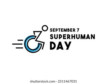 Superhuman Day. September 7. White background. Eps 10.